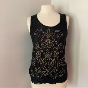Ann Taylor Lace Design Tank Top Sleeveless Shirt